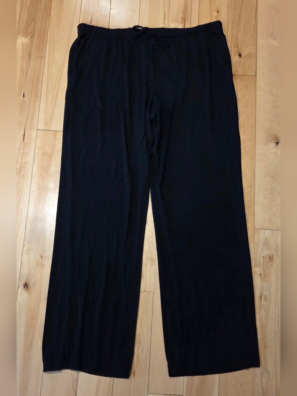 Auden Womens Cloud Knit Black Pajama Pants with Pockets (XL)